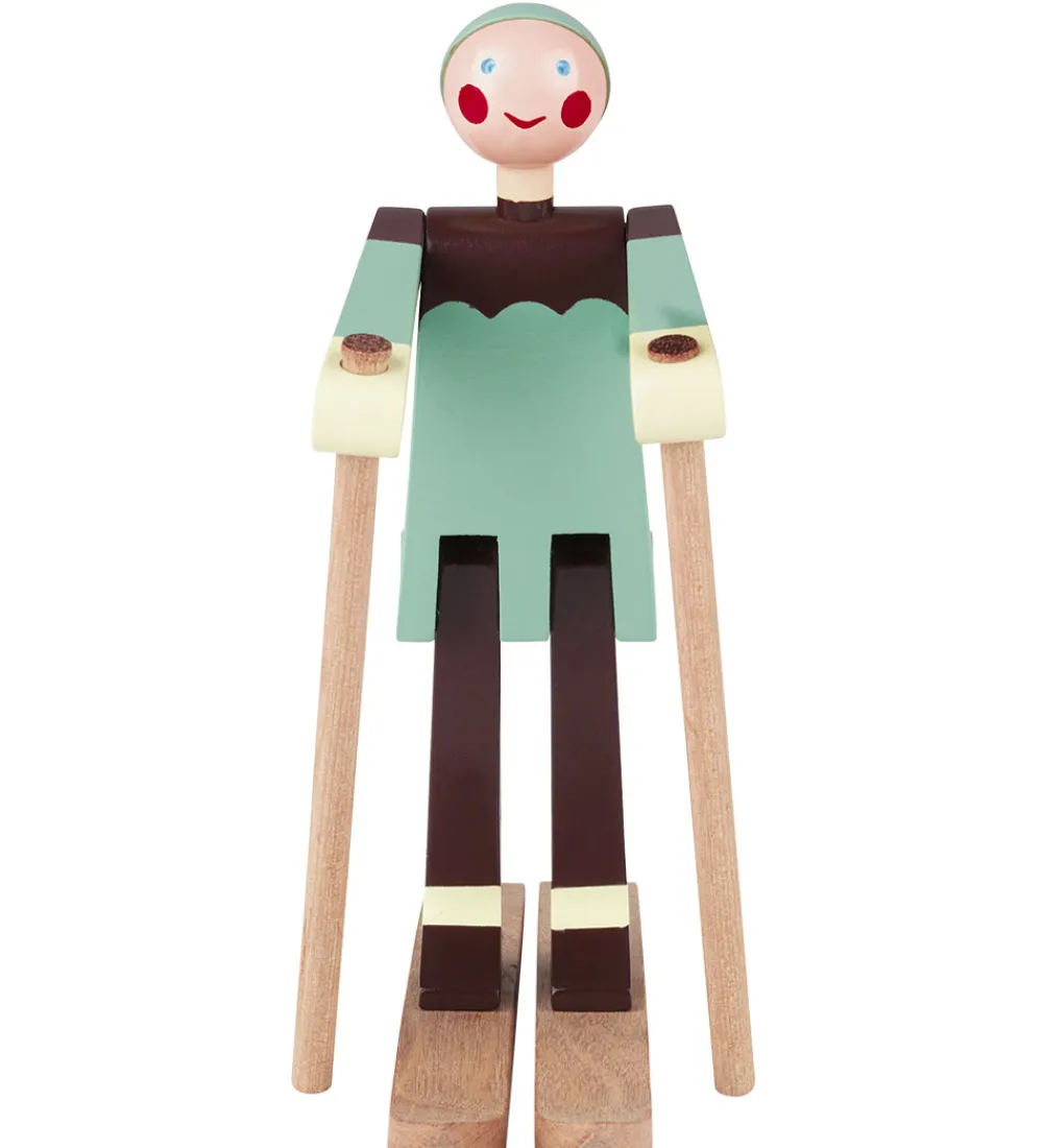 Kay Bojesen Pyntefigurer|Julepynt|Træfigur - Skiløber Boje - Dreng 16 cm - Grøn