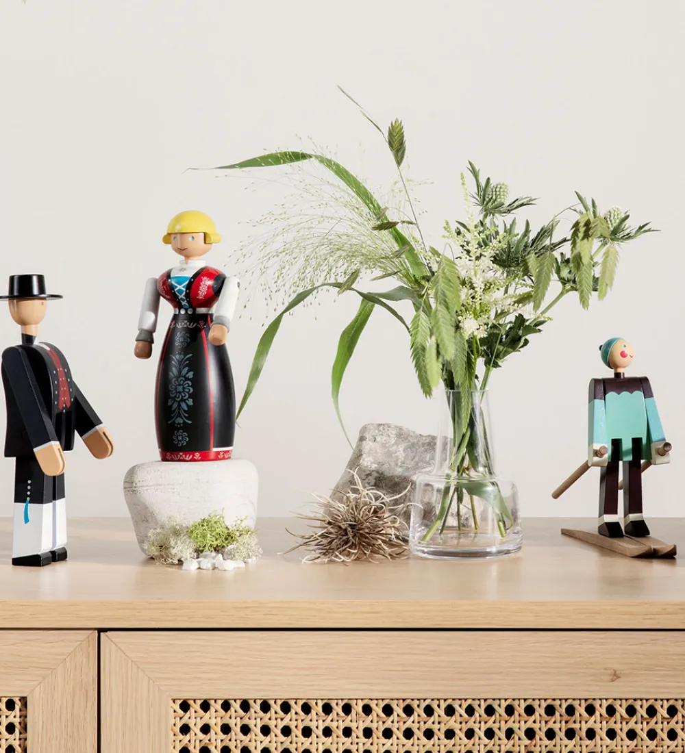 Kay Bojesen Pyntefigurer|Julepynt|Træfigur - Skiløber Boje - Dreng 16 cm - Grøn