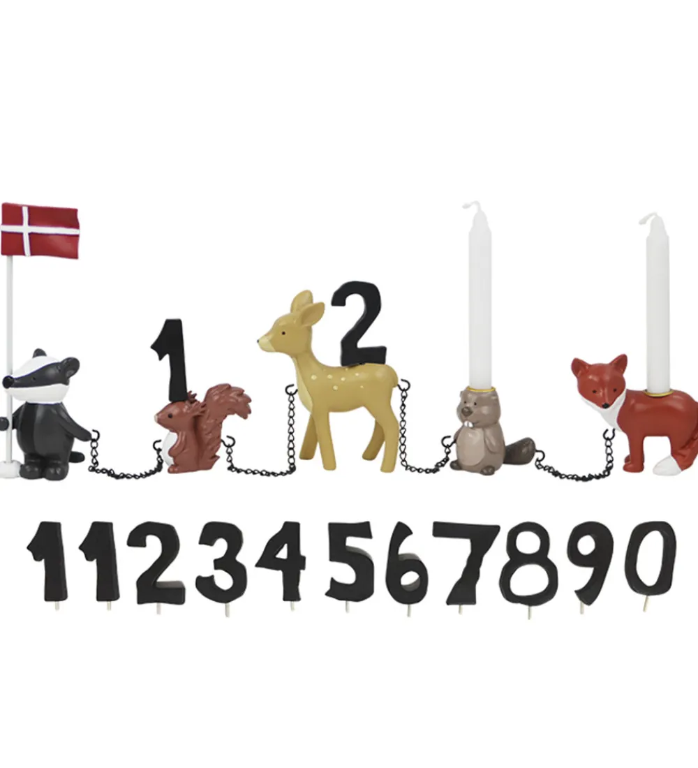 Kids by Friis Fødselsdagstoge>Fødselsdagstog - Skovdyr m. 11 Tal