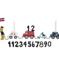 Kids by Friis Fødselsdagstoge|Fødselsdagstog - Biler m. 11 tal