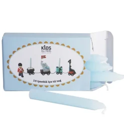 Kids by Friis Fødselsdagstoge|Lys til Fødselsdagstog - 10 stk - Lyseblå
