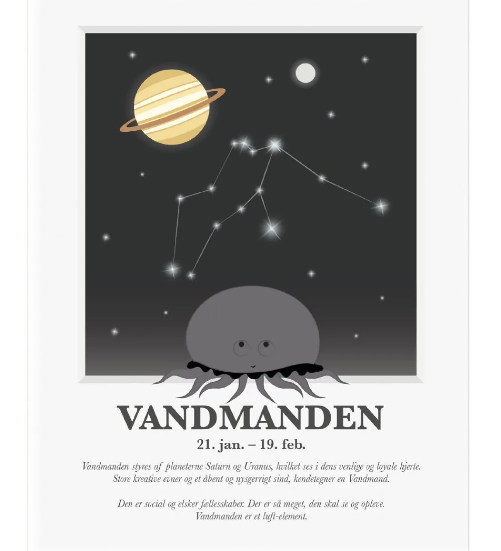 Kids by Friis Plakater Og Billeder|Plakat - Stjernetegn - Vandmanden