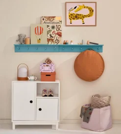 Kids Concept Hylder|Hylde m. Knager - 60x10 cm - Træ - Turqoise