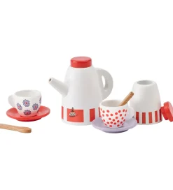 Kids Concept Trælegetøj|Rolleleg>Kaffestel - Træ - Hvid/Rød m. Mumitrolde