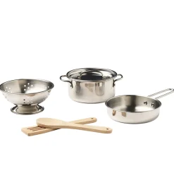 Kids Concept Legekøkken Og Legemøbel|Køkkensæt - 7 Dele - Metal/Træ