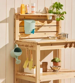 Kids Concept Legekøkken Og Legemøbel|Køkkensæt - 7 Dele - Metal/Træ