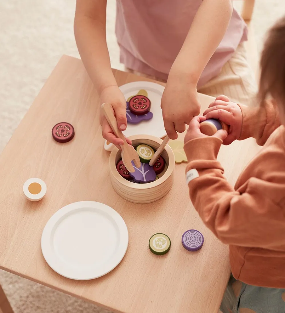 Kids Concept Legemad>Legemad - Salat sæt - Træ