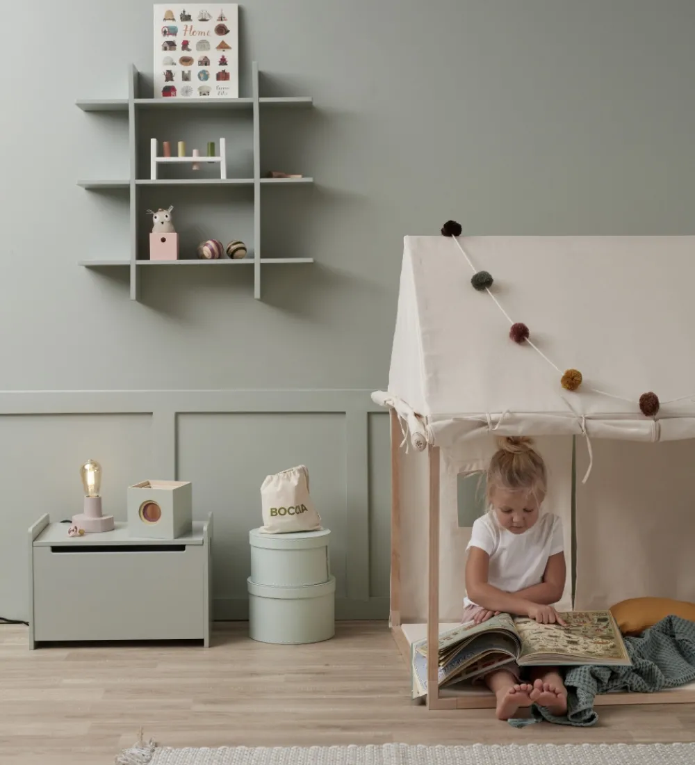 Kids Concept Legetelte|Legetelte>Legetelt - Hus - 110x84 cm - Naturhvid