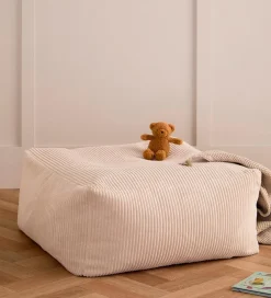 Kids Concept Puffer|Puf - 85x85x34 cm - Fløjl - Off-White