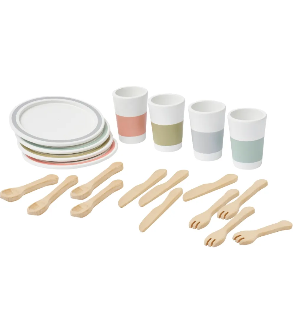 Kids Concept Legekøkken Og Legemøbel>Spisestel - Bistro - Træ/Hvid