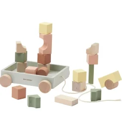 Kids Concept Stablelegetøj|Trækvogn m. Stableklodser - Edvin - Multi