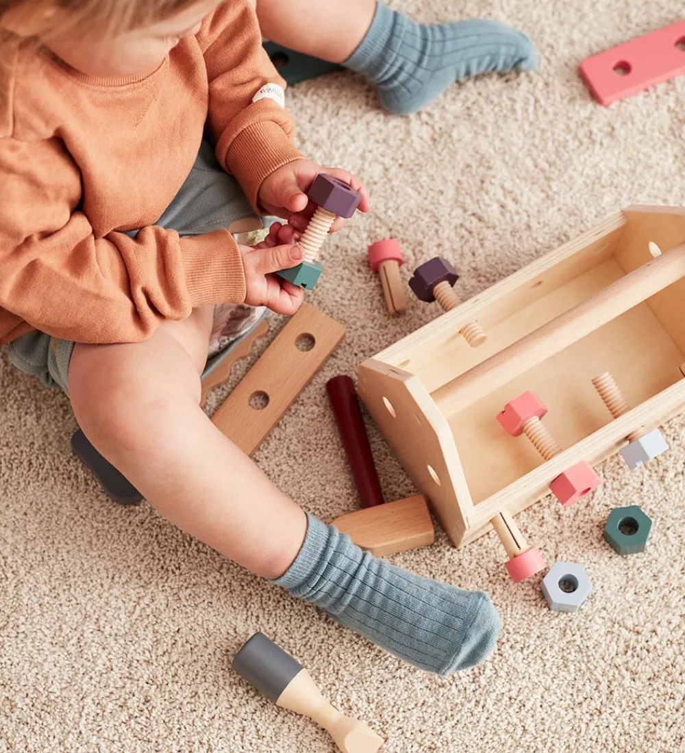 Kids Concept Legeværktøj|Trælegetøj - Værktøjskasse - Træ