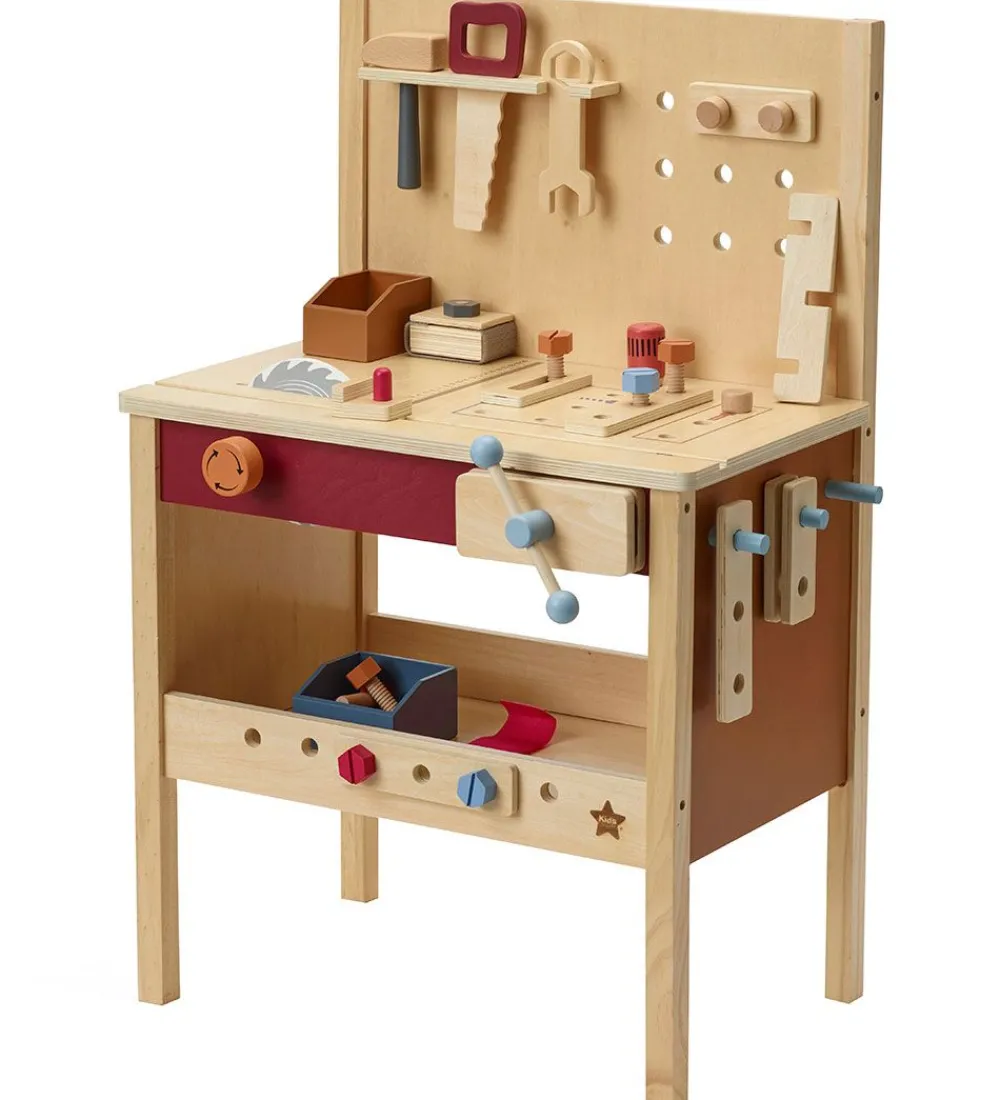Kids Concept Legeværktøj|Legekøkken Og Legemøbel|Værktøjsbænk - 39 dele - Træ