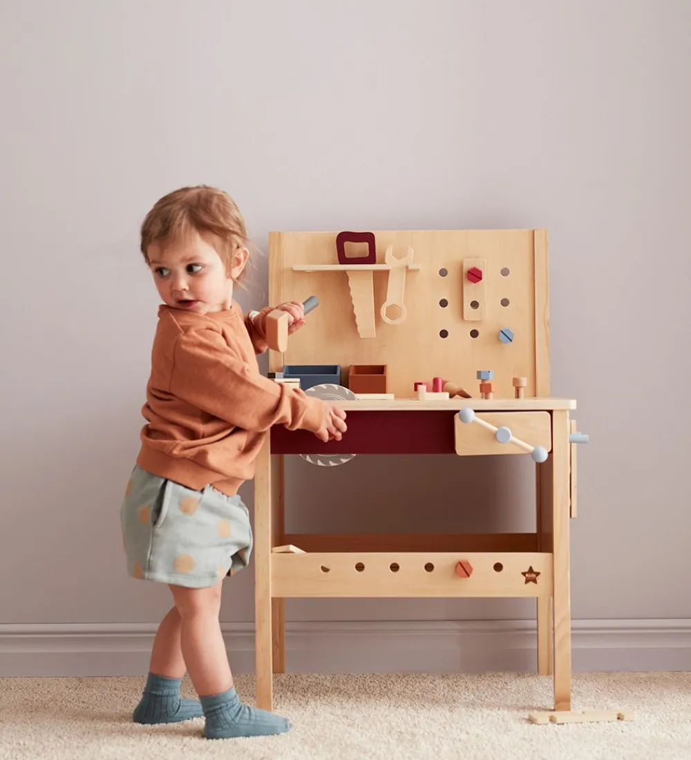 Kids Concept Legeværktøj|Legekøkken Og Legemøbel|Værktøjsbænk - 39 dele - Træ