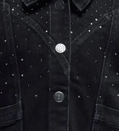 Børn Kids Only Veste|Denimvest - KogKennedy - Washed Black/Rhinestone