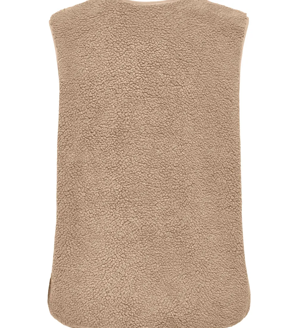 Børn Kids Only Veste>Fleecevest - Teddy - KogBaby - Cuban Sand/Vintage Badg