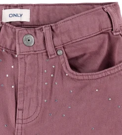 Børn Kids Only Bukser Og Jeans|Pigetøj|Jeans - KogCobain - Rose Brown/Rhinestones