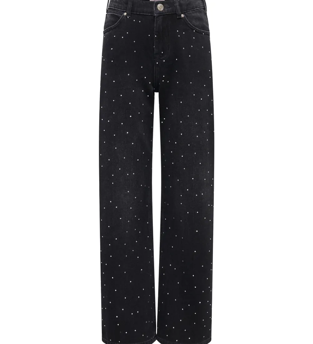 Børn Kids Only Bukser Og Jeans|Pigetøj>Jeans - KogCobain - Rhinestone - Washed Black