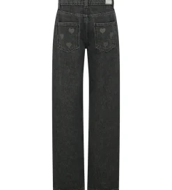 Børn Kids Only Bukser Og Jeans|Jeans - KogLumi - Washed Black/ Heart Embroide