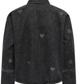 Børn Kids Only Kjoler|Skjorte - KogGrace - Washed Black/ Heart Embroide