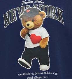 Børn Kids Only Sweatshirts|Sweatshirt - KogLinda - Midnight Sail/New York Teddy