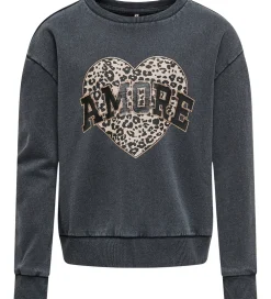 Børn Kids Only Sweatshirts|Sweatshirt - Noos - KogRuna - Phantom/Amore/Leo