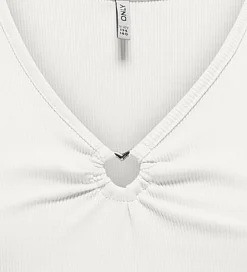 Børn Kids Only Toppe|Top - KogNessa - Rib - Cloud Dancer