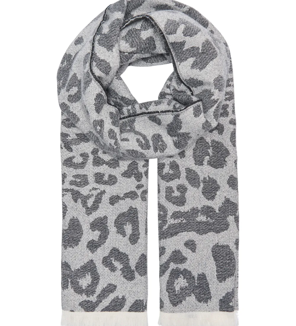 Børn Kids Only Tørklæder|Tørklæde - 170 cm - Strik - KogBrina - Sort m. Leopard