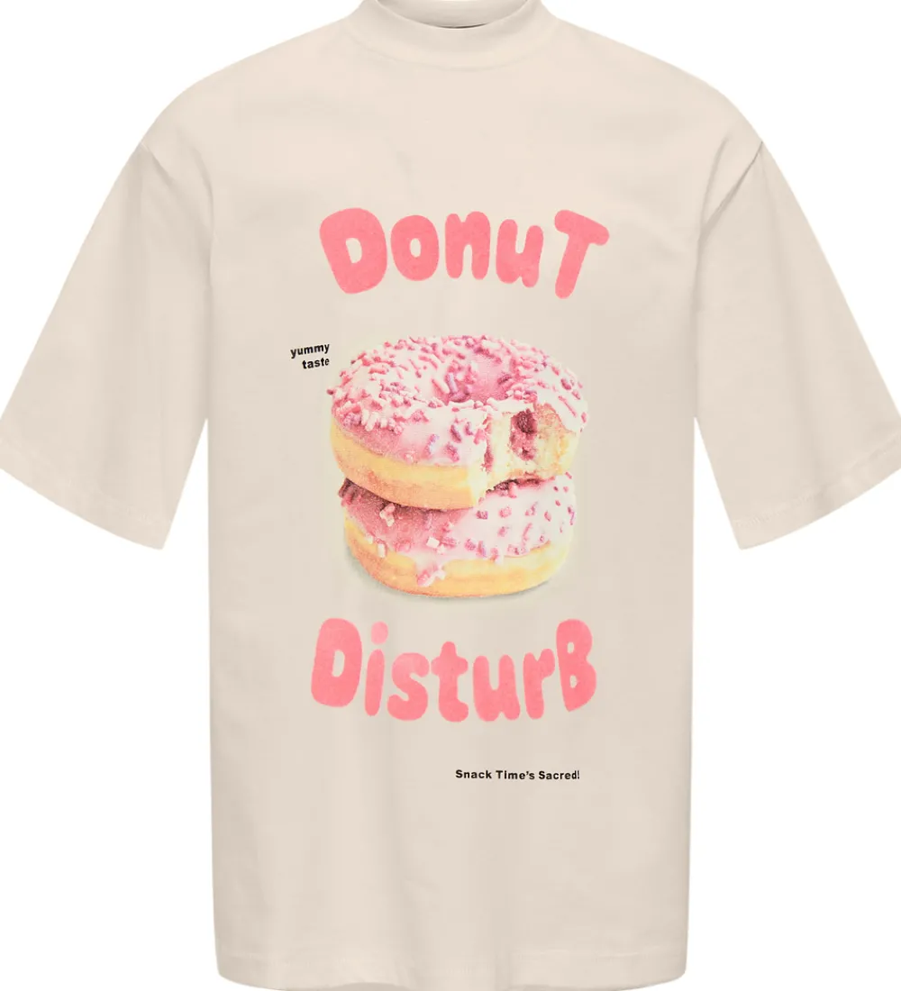 Børn Kids Only T-Shirts|T-shirt - KogBabette - Birch/Donut