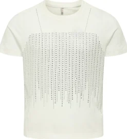 Børn Kids Only T-Shirts|T-shirt - KogBillie - Stone Top - Cloud Dancer/ Rhines