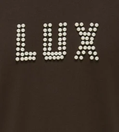 Børn Kids Only T-Shirts|T-shirt - KogKate - O-Neck Pearl Top - Black Coffee/Lu