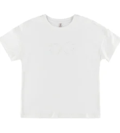 Børn Kids Only T-Shirts>T-shirt - KogKate - Pearl - Cloud Dancer/Bow