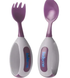 Børn KidsMe Børnebestik|Babyskeer>Børnebestik - Ske & Gaffel - Lilla
