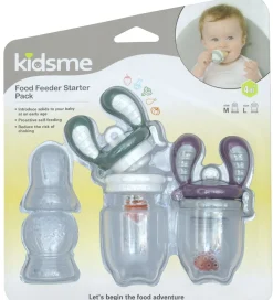 KidsMe Spisetid>Food Feedere - 2-pak - Starterpakke - M/L - Grey/Plum