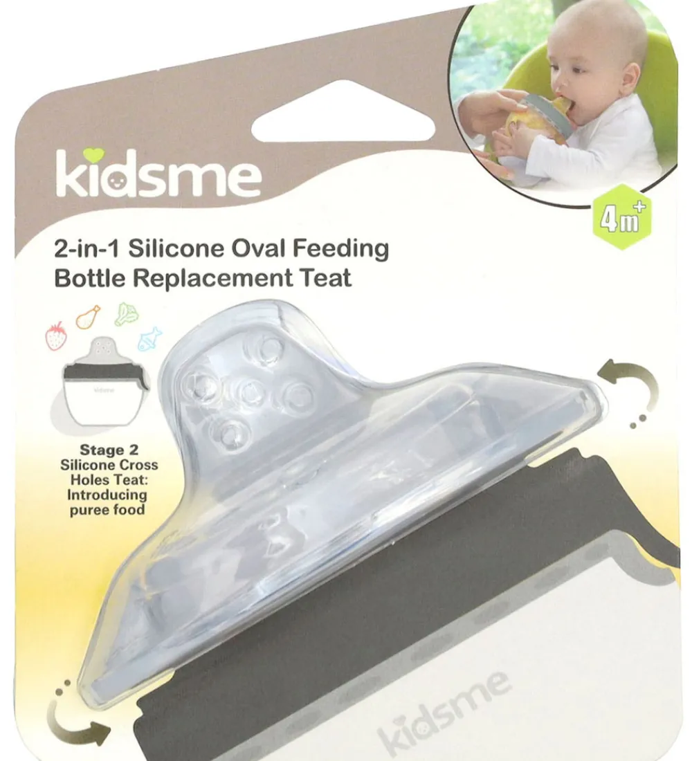 KidsMe Spisetid|Silikonesut - 4 mdr. - 2-i-1 Fodringssystem