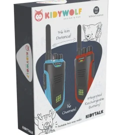 Kidywolf Walkie Talkies|Walkie Talkie - 2 stk. - Kidytalk - Blå/Rød