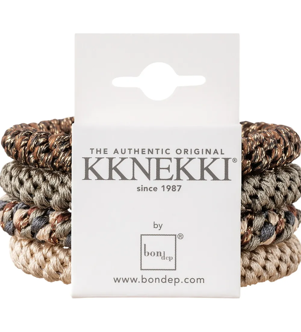 Kknekki Hårelastikker>Hårelastikker - 4-pak - Brun/Beige