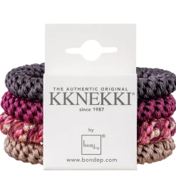 Kknekki Hårpynt|Hårelastikker>Hårelastikker - 4-pak - Brun/Beige/Red