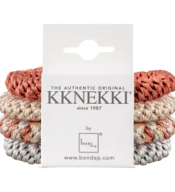Kknekki Hårpynt|Hårelastikker>Hårelastikker - 4-pak - Grey/Red/Beige