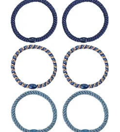 Kknekki Hårelastikker|Hårelastikker - 6-Pak - Slim - Blå