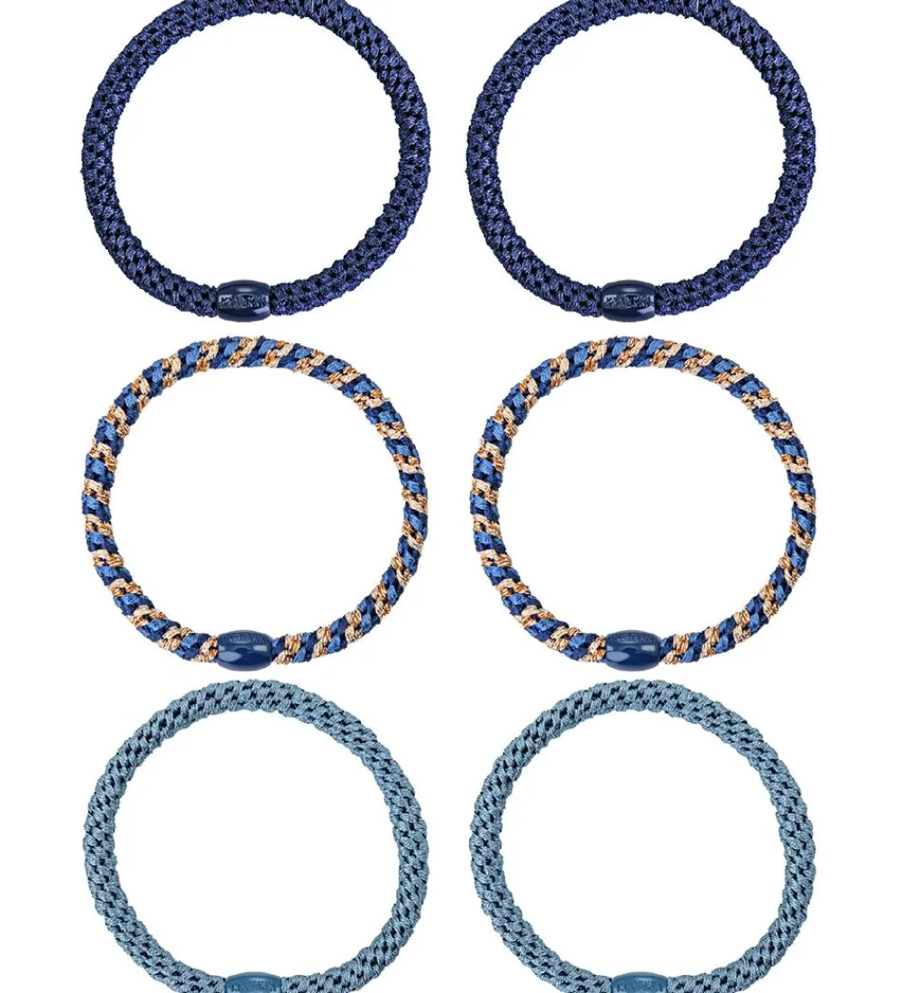 Kknekki Hårelastikker|Hårelastikker - 6-Pak - Slim - Blå