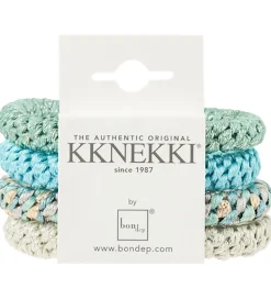 Kknekki Hårelastikker>Hårelastikker - 4-pak - Blå Glitter