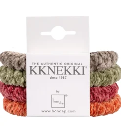 Kknekki Hårelastikker|Hårelastikker - 4-pak - Velour - Grøn/Orange/Brun