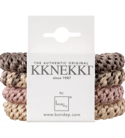 Kknekki Hårelastikker>Hårelastikker - 4-pak - Pink/Beige/Brun