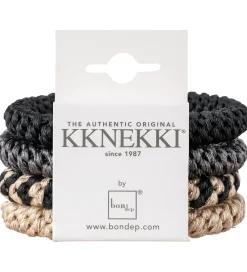 Kknekki Hårelastikker|Hårelastikker - 4-pak - Sort/Beige/Grå