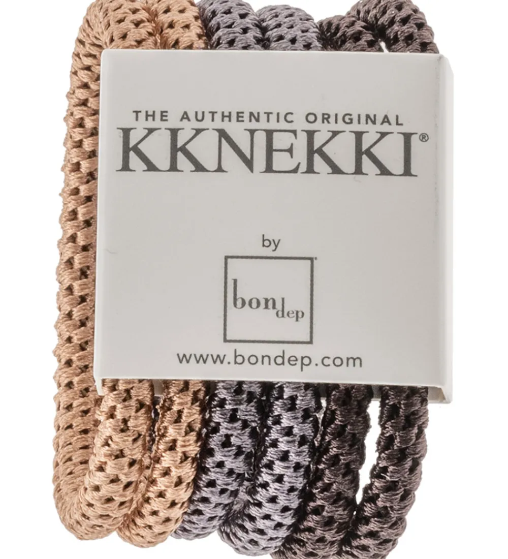 Kknekki Hårelastikker>Hårelastikker - Slim - 6-pak - Brun