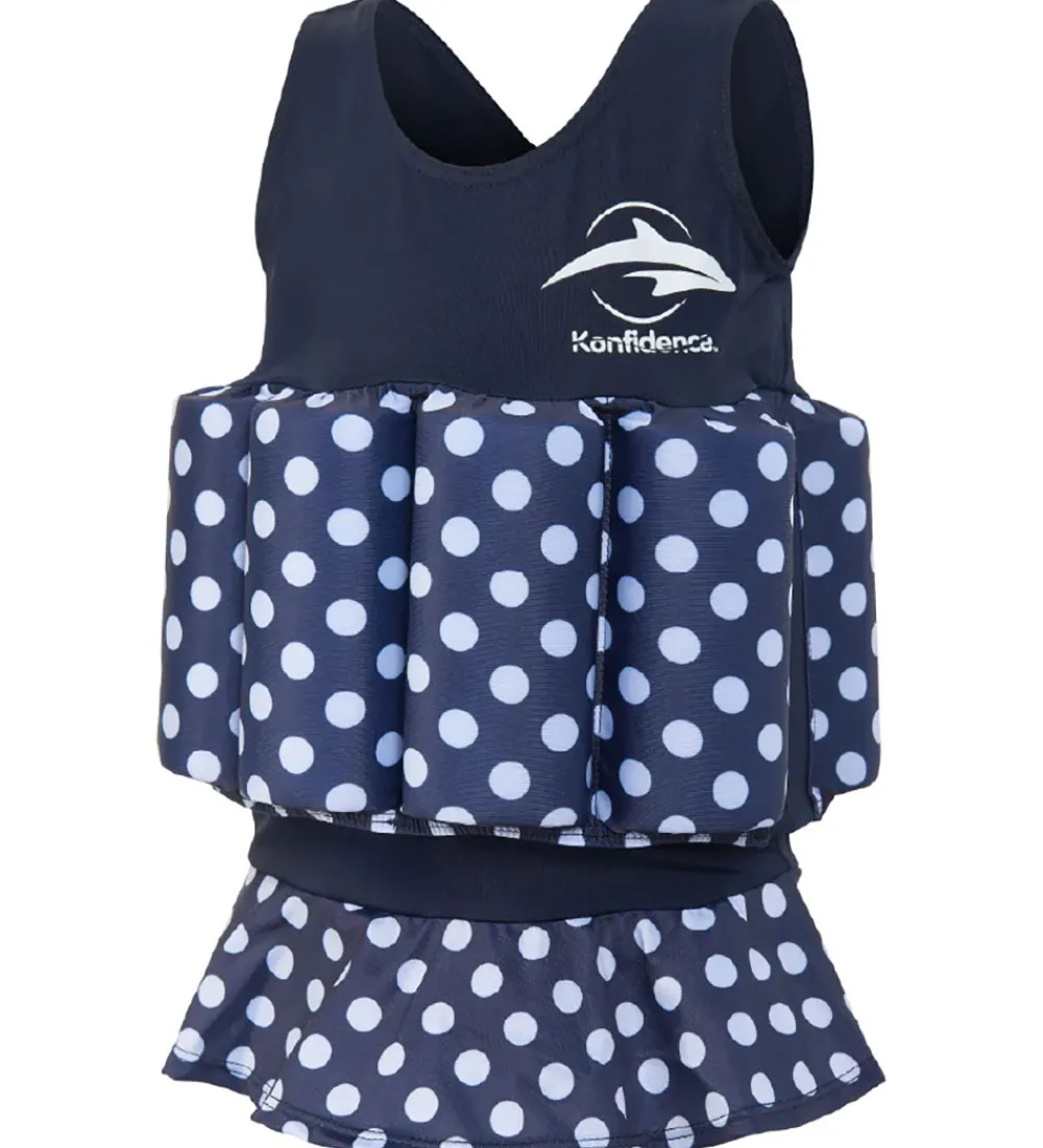 Konfidence Svømmeveste|Svømmedragt - UV40+ - Navy/Polka
