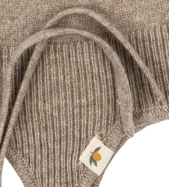 Børn Konges Sløjd Babyhjelme>Babyhjelm - Uld - Strik - Mattou - Lysebrun