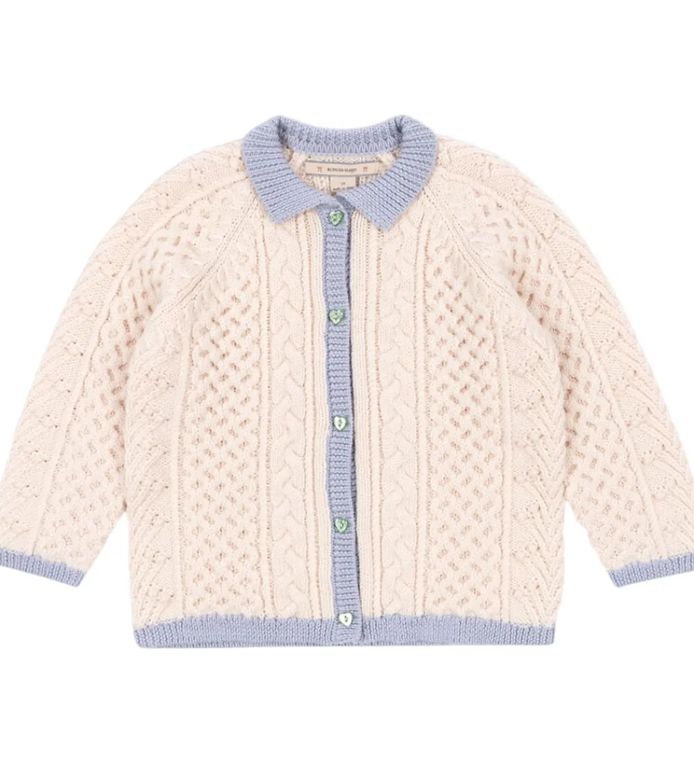 Børn Konges Sløjd Striktrøjer|Cardigan - Emma - Uld - Strik - Off White