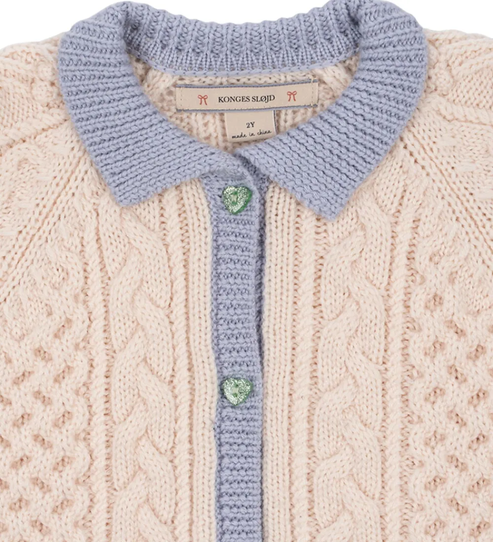 Børn Konges Sløjd Striktrøjer|Cardigan - Emma - Uld - Strik - Off White